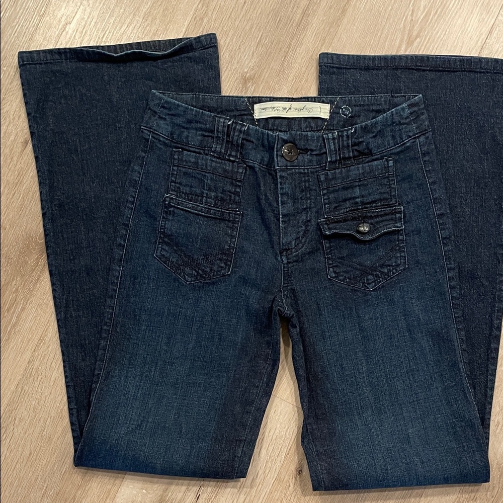 Stylish Dark Blue Flare Jeans